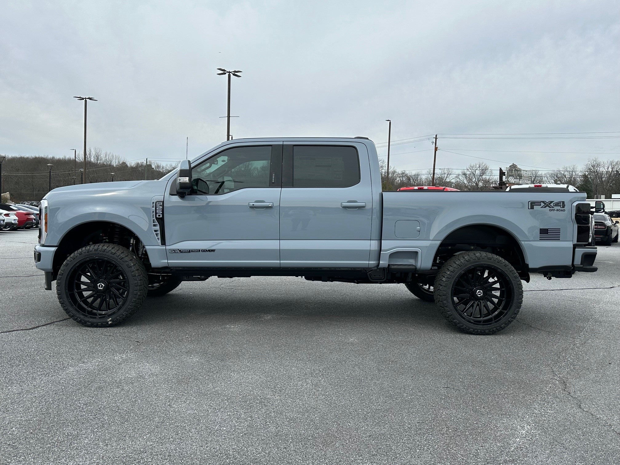 2024 Glacier Gray F250 Super Duty Covert Edition Leveled on 35s