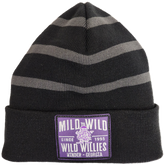 Wild Willies- Mild to Wild Square Purple Patch Stripe Beanie -