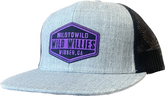 Willies Wool Flat Brim Purple Shield Trucker Hat
