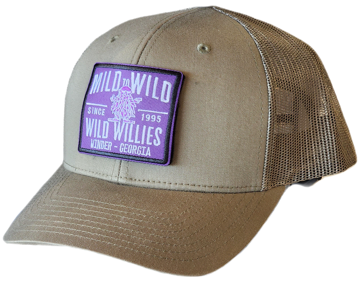 Willies Mild to Wild Purple Velcro Patch Hat