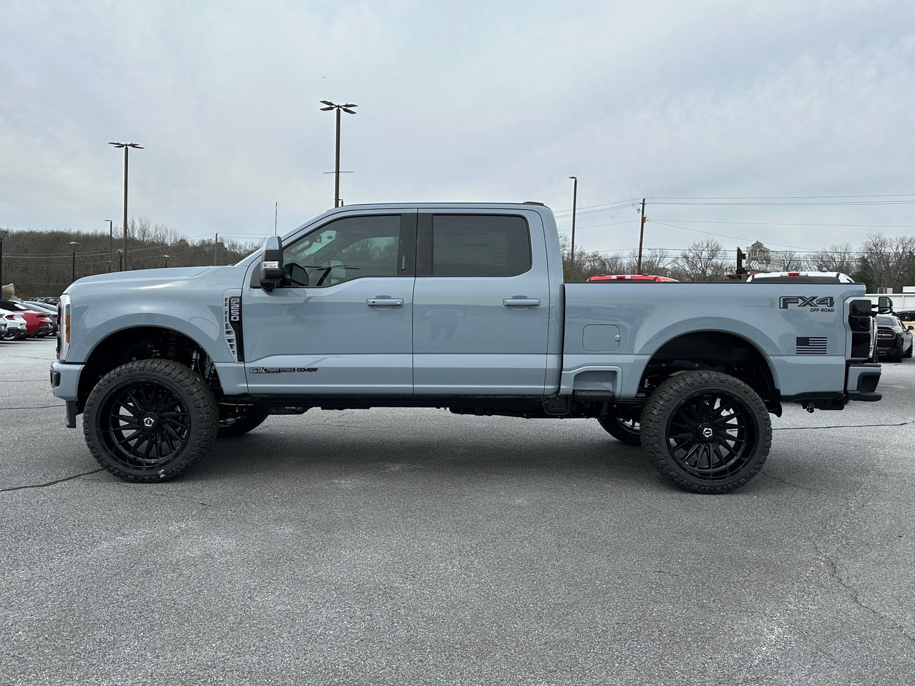 2025 Glacier Gray F250 Super Duty Covert Edition Leveled on 35s