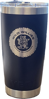 YETI- Wild Willies Rambler 20 Oz-Black Custom Logo