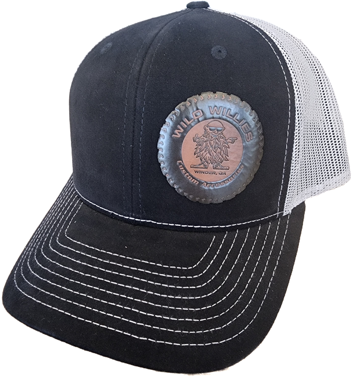 Wild Willies Leather Patch Trucker Hat