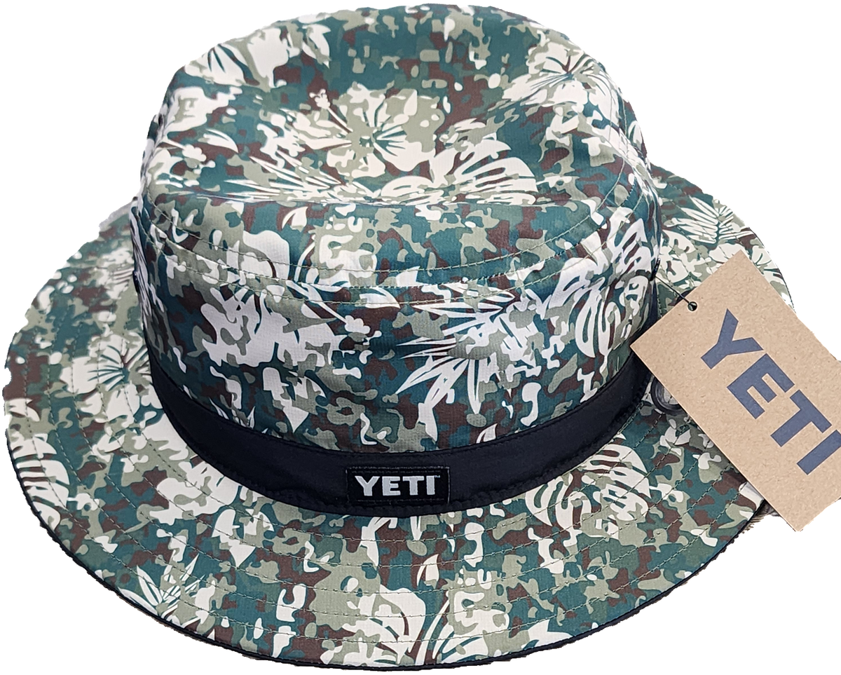 Yeti Hibiscus Print Yeti Logo Boonie Hat