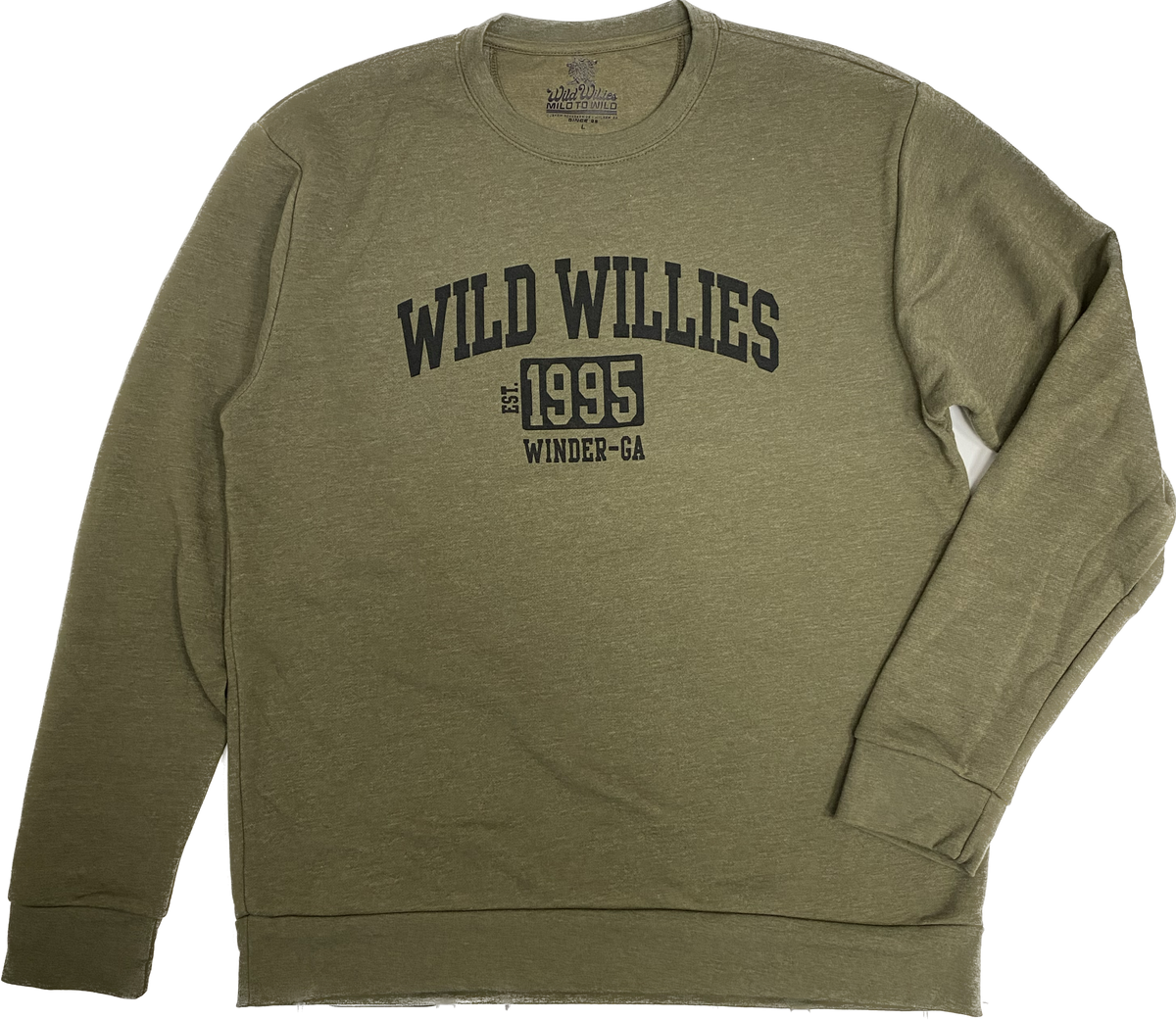 Wild Willies Arch Logo Block Letters Unisex Malibu Sweatshirt