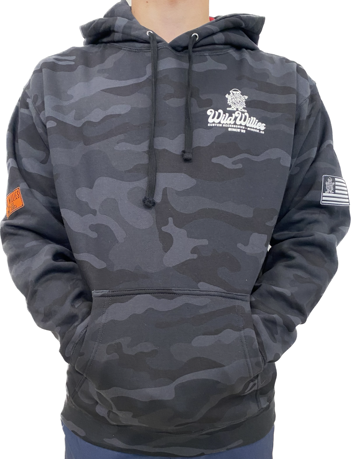 Wild Willies Tactical Camo Patch Hoodie-Flag