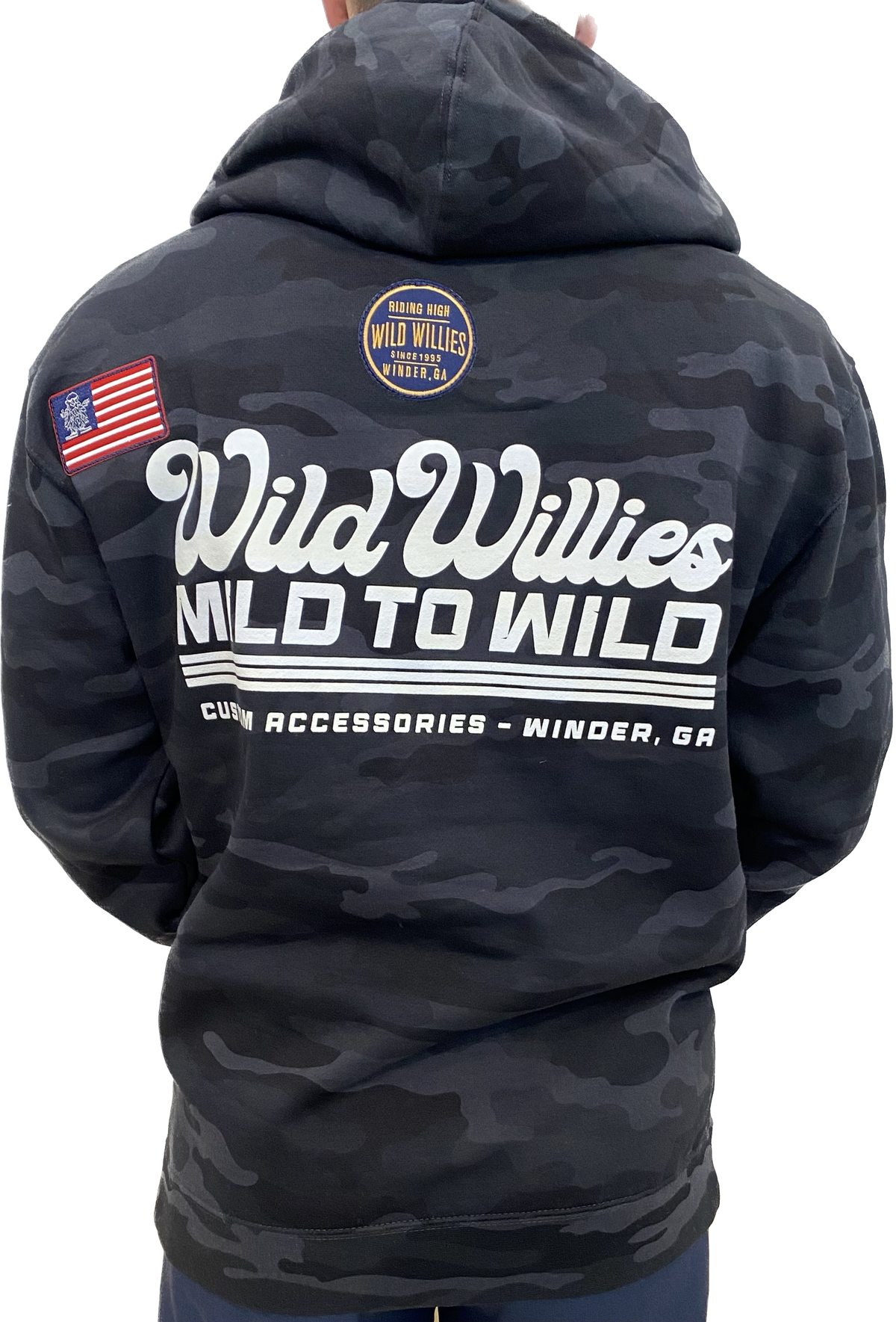 Wild Willies Tactical Camo Patch Hoodie-Flag