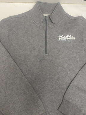 1/4 Zip Wild Willies Script Logo