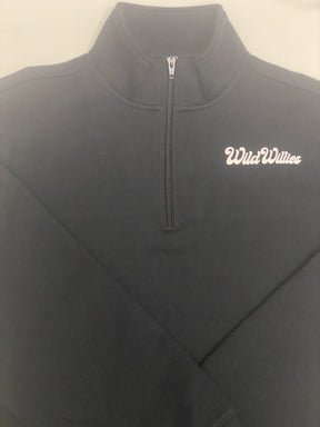 1/4 Zip Wild Willies Script Logo