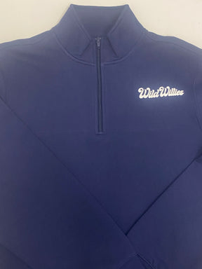 1/4 Zip Wild Willies Script Logo