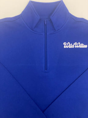 1/4 Zip Wild Willies Script Logo