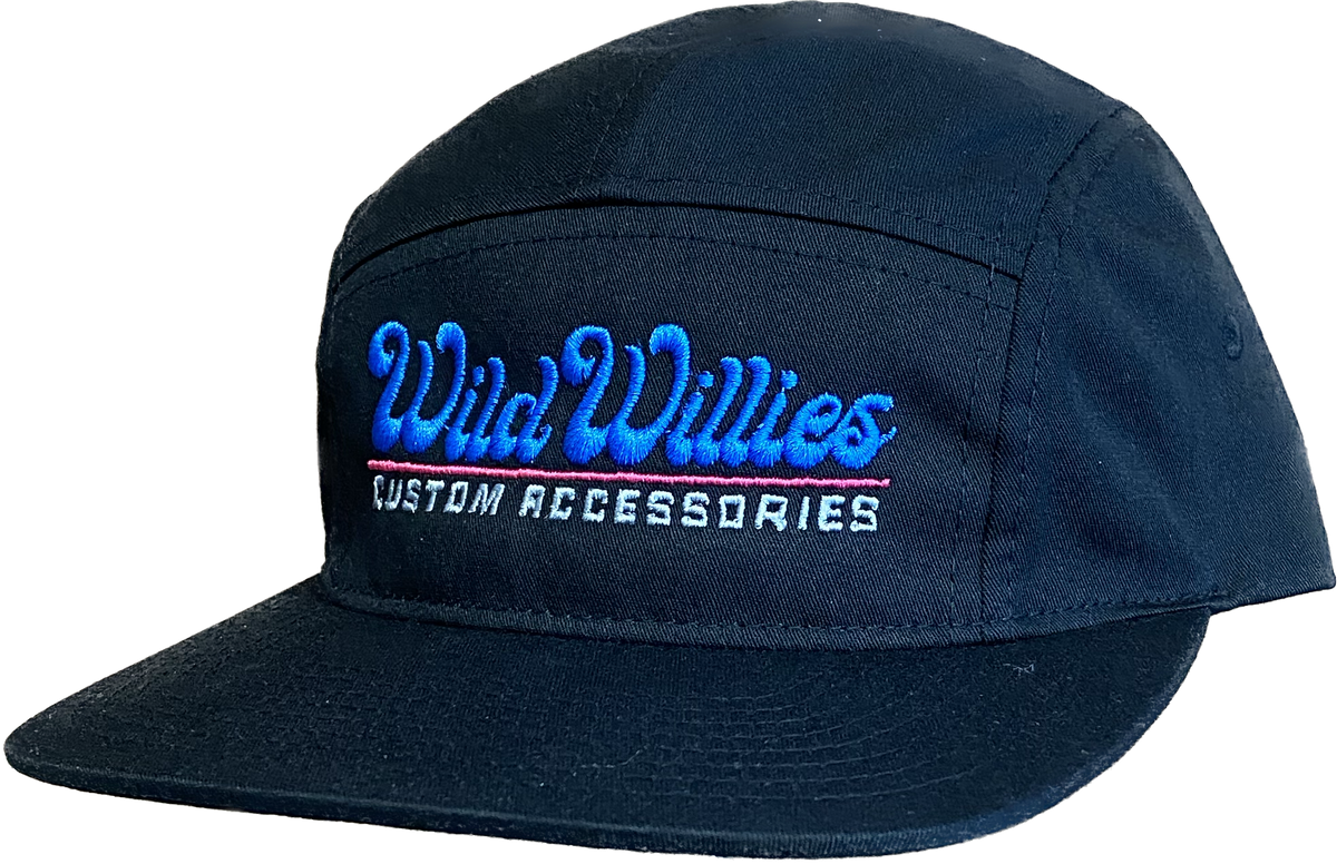 Wild Willies Embroidered Seven Panel Black Hat